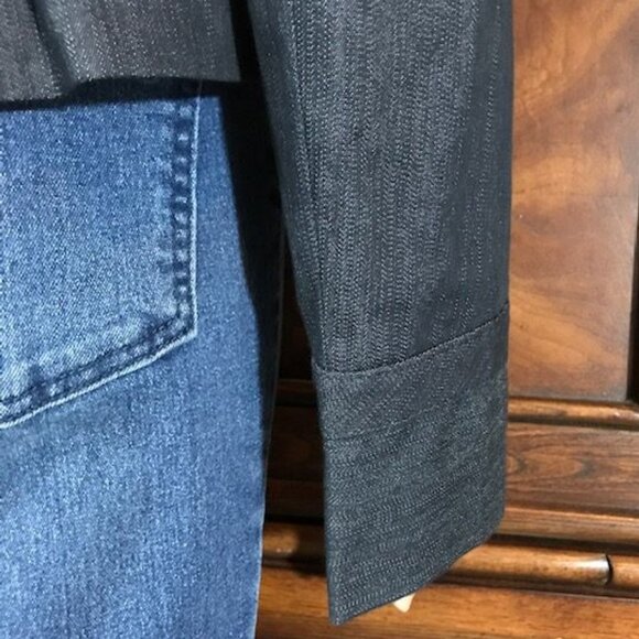 NWOT Nine West Indigo Cannes Tailored Variegated Peplum Double Breasted Jacket - Picture 12 of 16